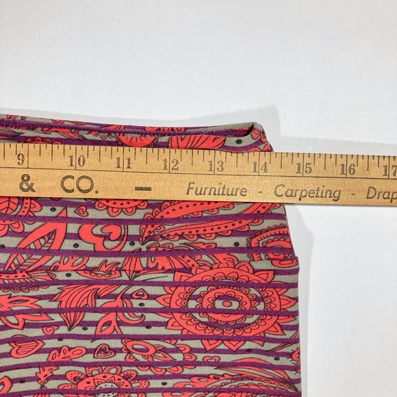 LULAROE Tall & Curvy TC Stretch Knit Leggings Multi-Color Orange Purple Stripe - Picture 2 of 8